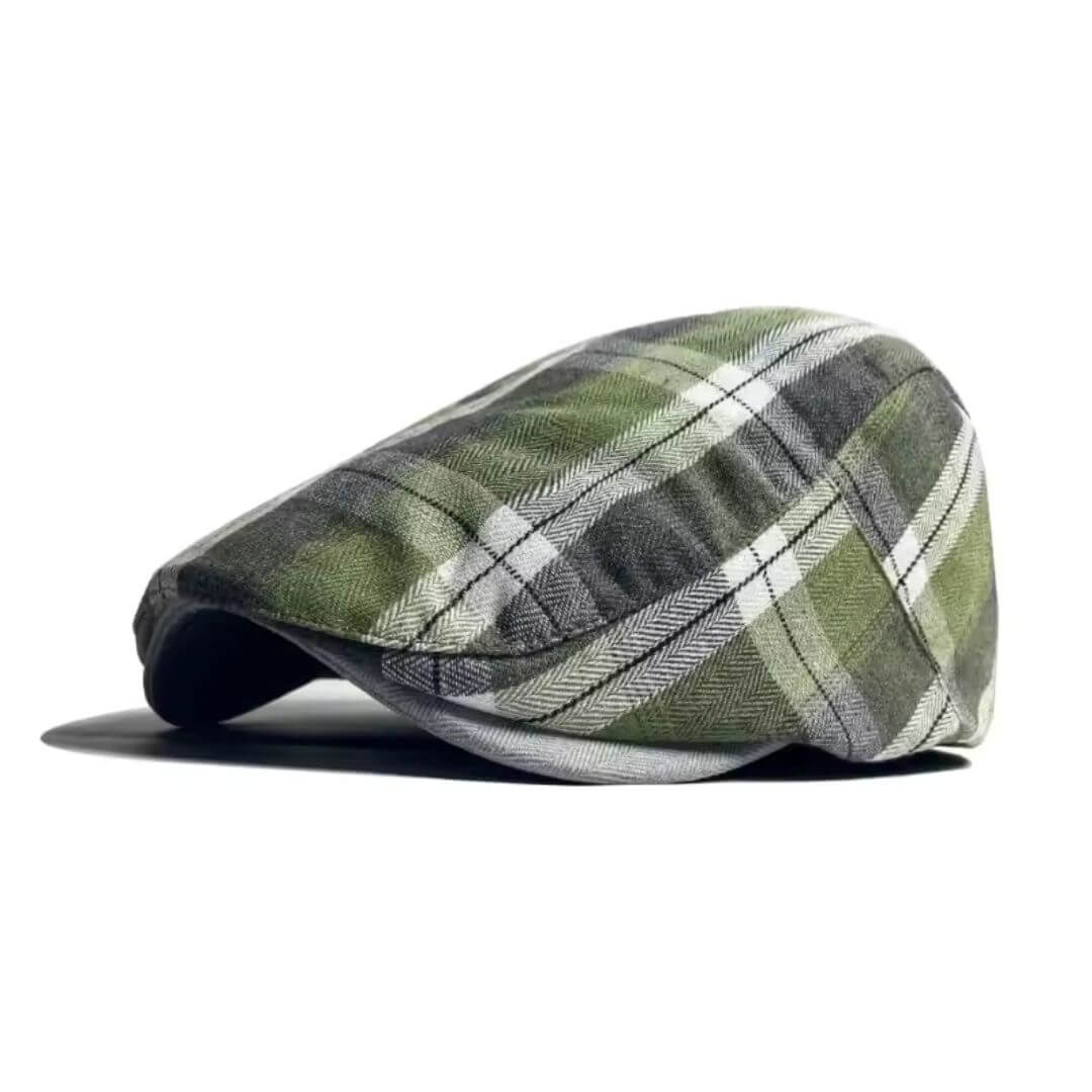Plaid Cotton Flat Cap | Lightweight Breathable Headwear