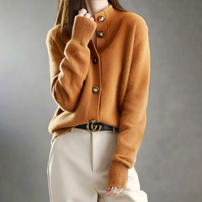 Button Front Knit Cardigan - Textured Knit