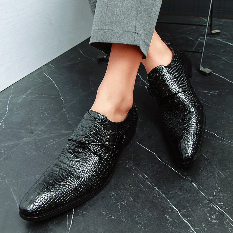 Retro Formal Shoes | Classic Crocodile Leather