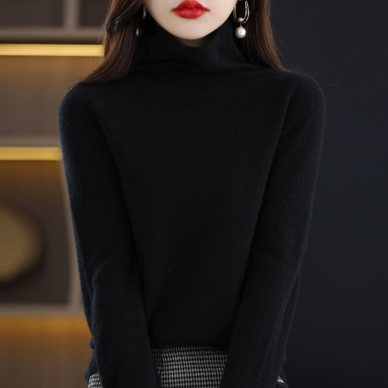 Wool Turtleneck Sweater - Elegant Soft Blend