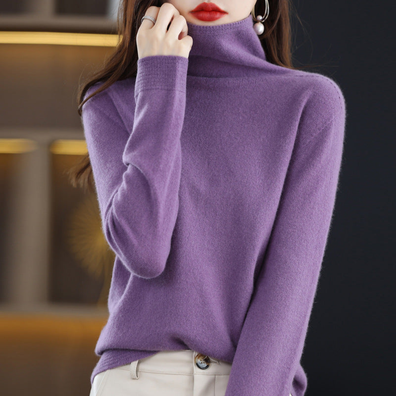 Wool Turtleneck Sweater - Elegant Soft Blend