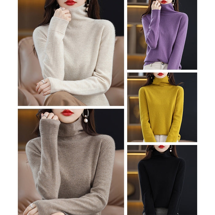 Wool Turtleneck Sweater - Elegant Soft Blend