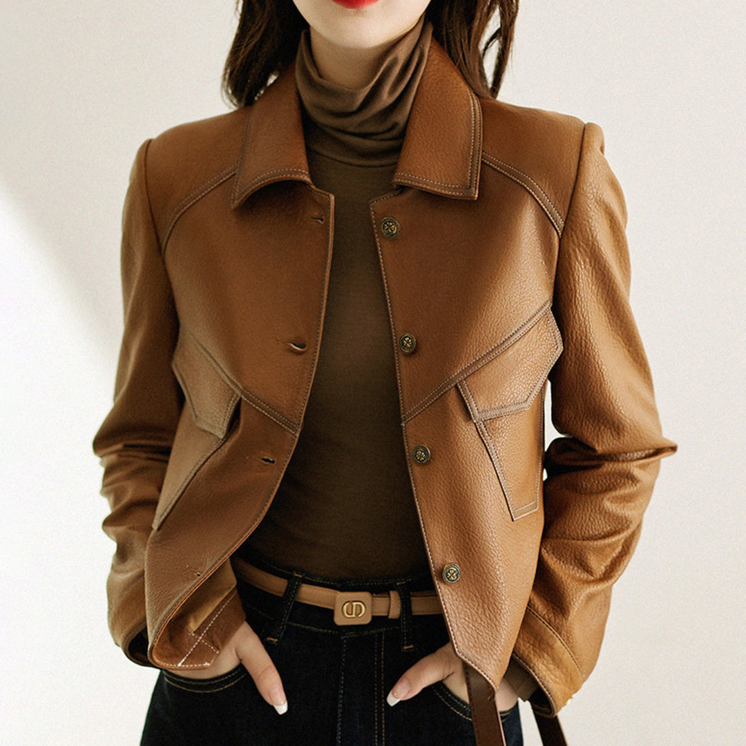 Leather Jacket – Cropped Oversized Chic