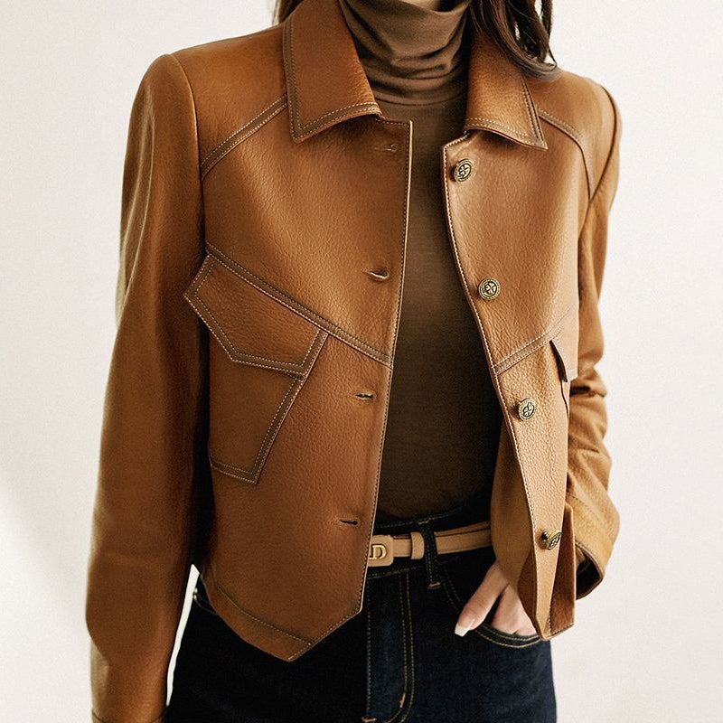 Leather Jacket – Cropped Oversized Chic