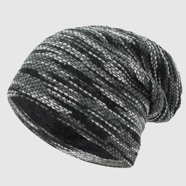 Winter Beanie - Striped Wool Hat