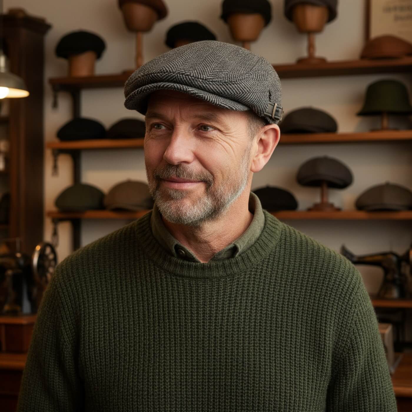 Wool Flat Cap – Classic Adjustable Style