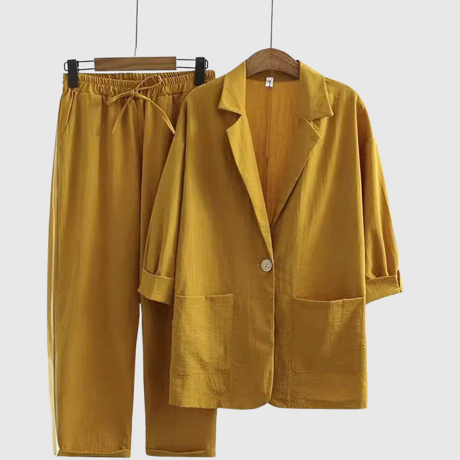 Linen Blazer Set | Loose Fit Duo