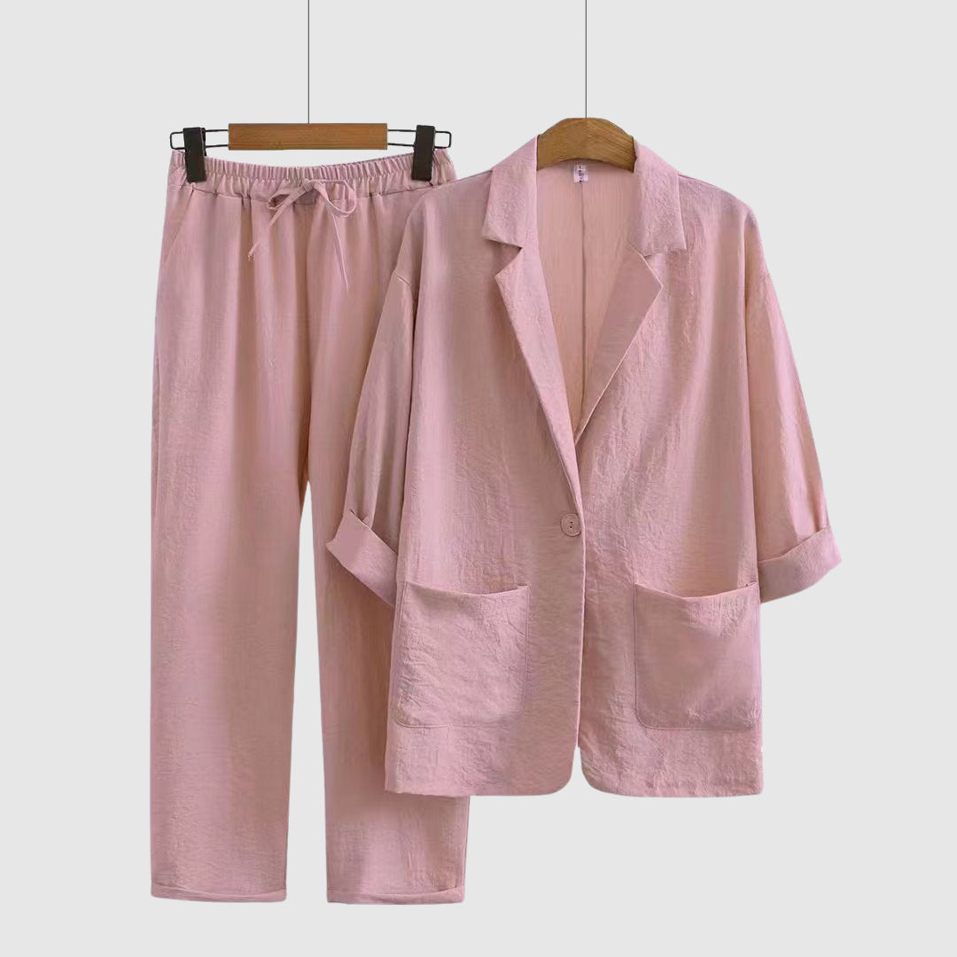 Linen Blazer Set | Loose Fit Duo