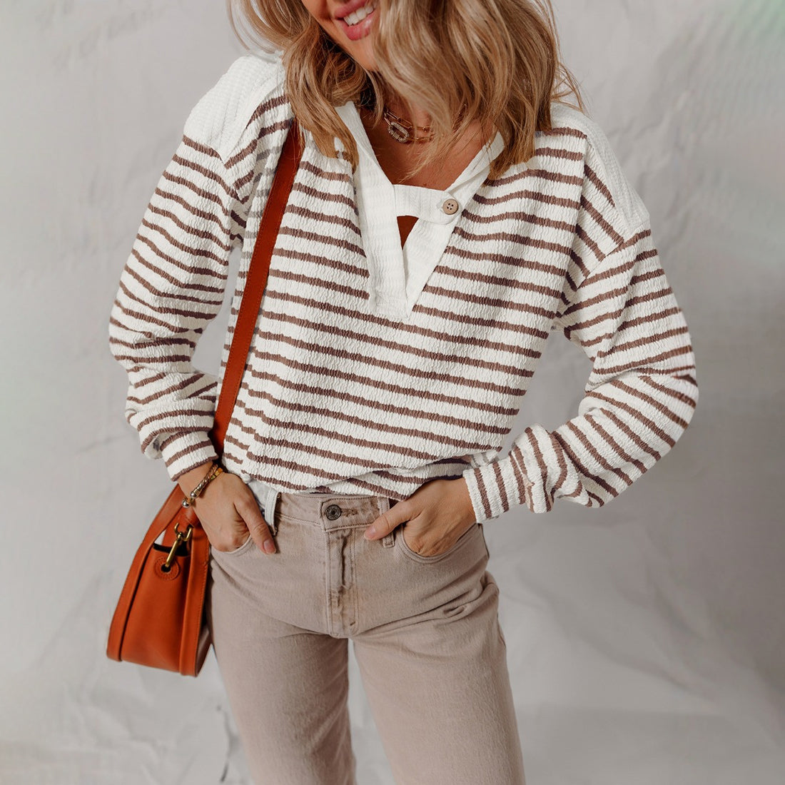 Modern Lines Sweater – V-Neck Chic
