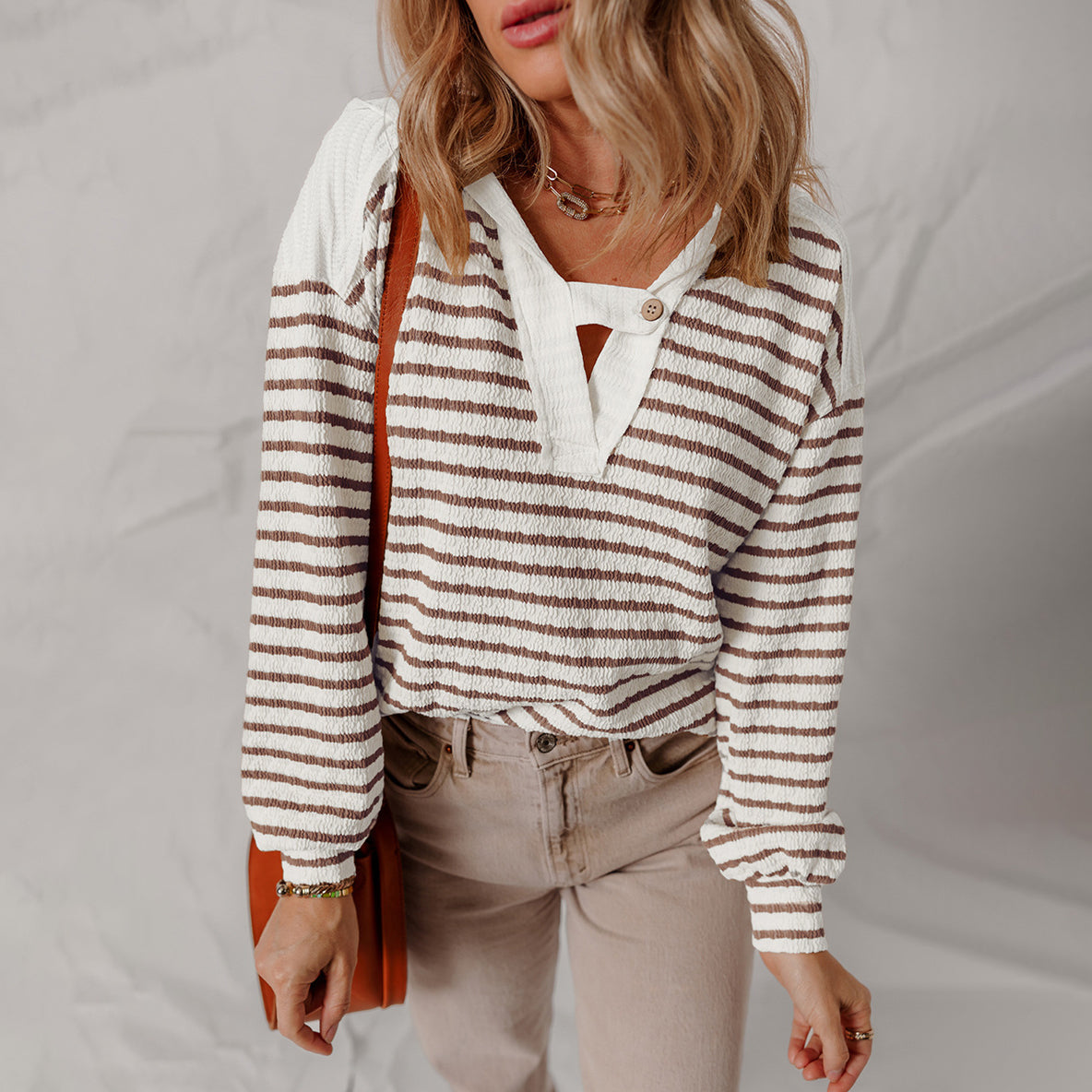 Modern Lines Sweater – V-Neck Chic