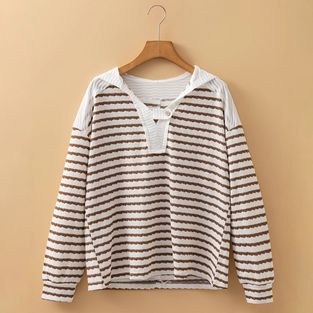 Modern Lines Sweater – V-Neck Chic