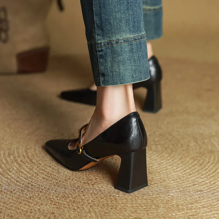 Leather Mary Jane Heels – Elegant Vintage