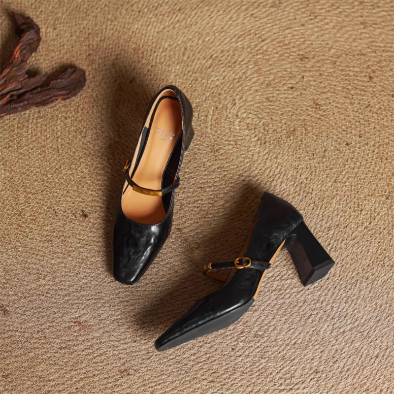 Leather Mary Jane Heels – Elegant Vintage