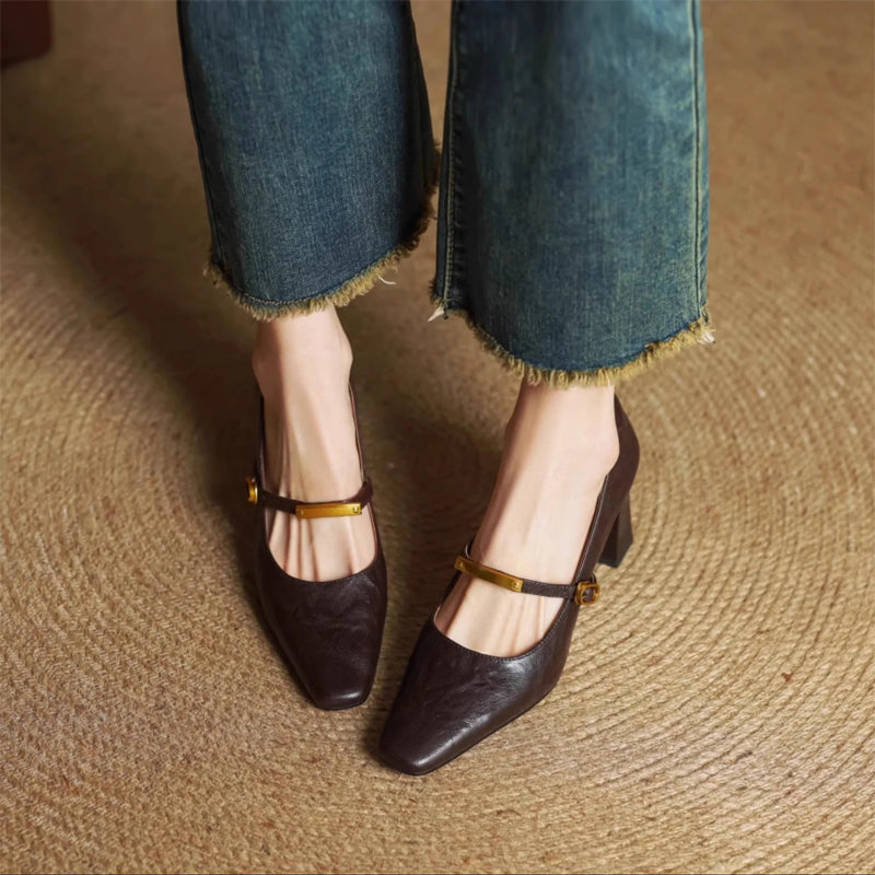 Leather Mary Jane Heels – Elegant Vintage
