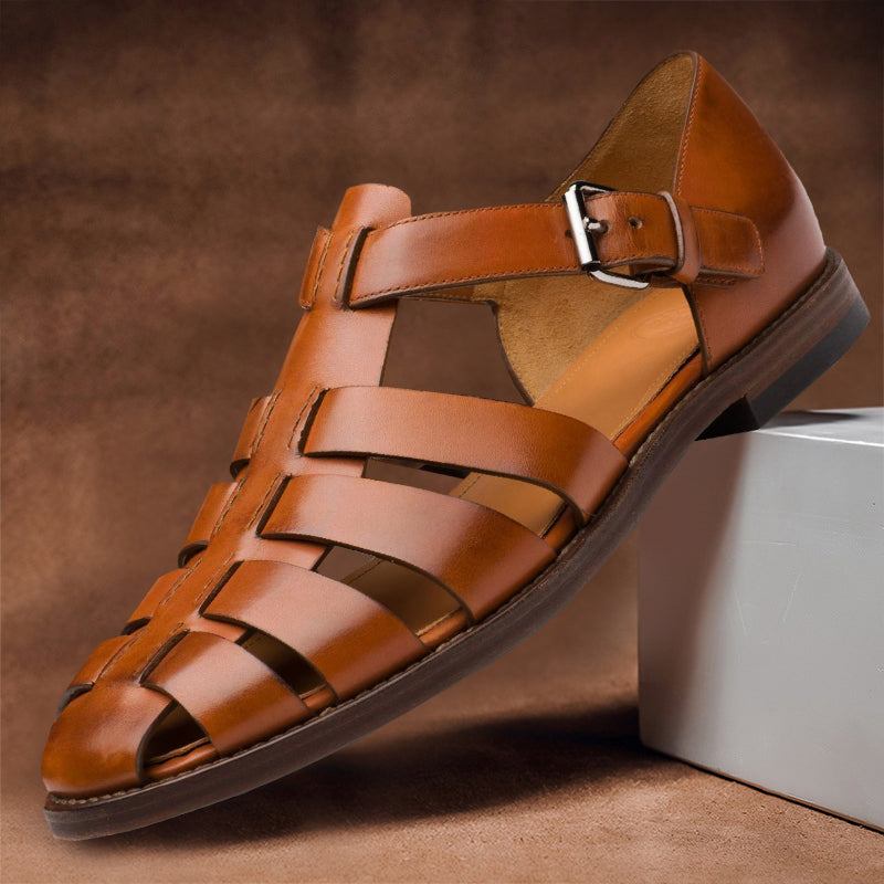 Italian Leather Sandals – Durable Fisherman Slip-On