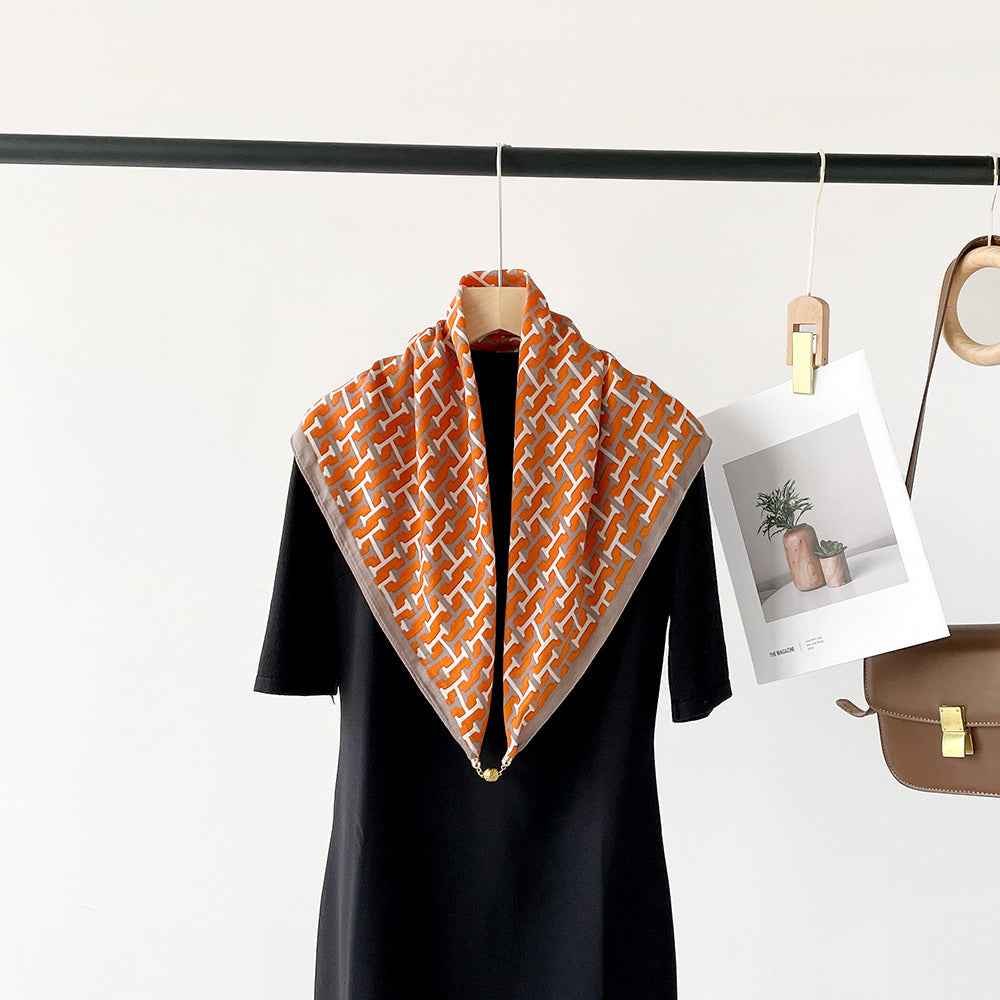 Silk Fashion Scarf – Luxury Soft Lightweight Patterned Silk Wrap by Viretti Milano