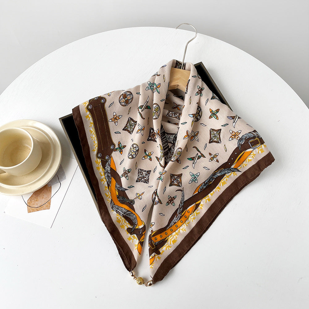 Silk Fashion Scarf – Luxury Soft Lightweight Patterned Silk Wrap by Viretti Milano