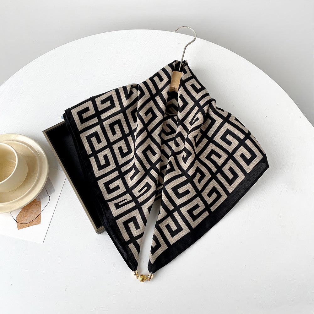 Silk Fashion Scarf – Luxury Soft Lightweight Patterned Silk Wrap by Viretti Milano