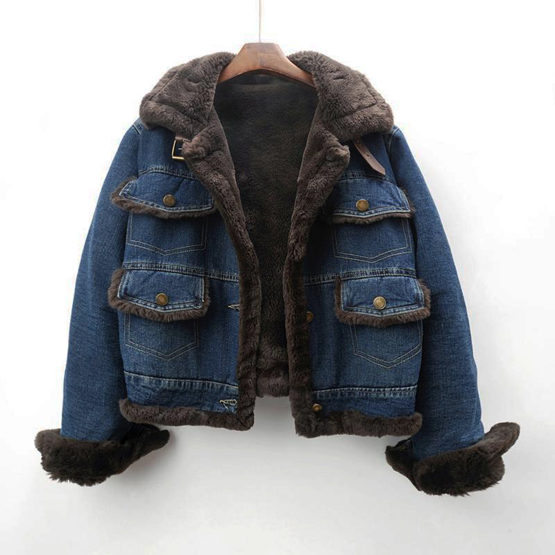 Vintage Denim Coat – Vegan Mink Luxury