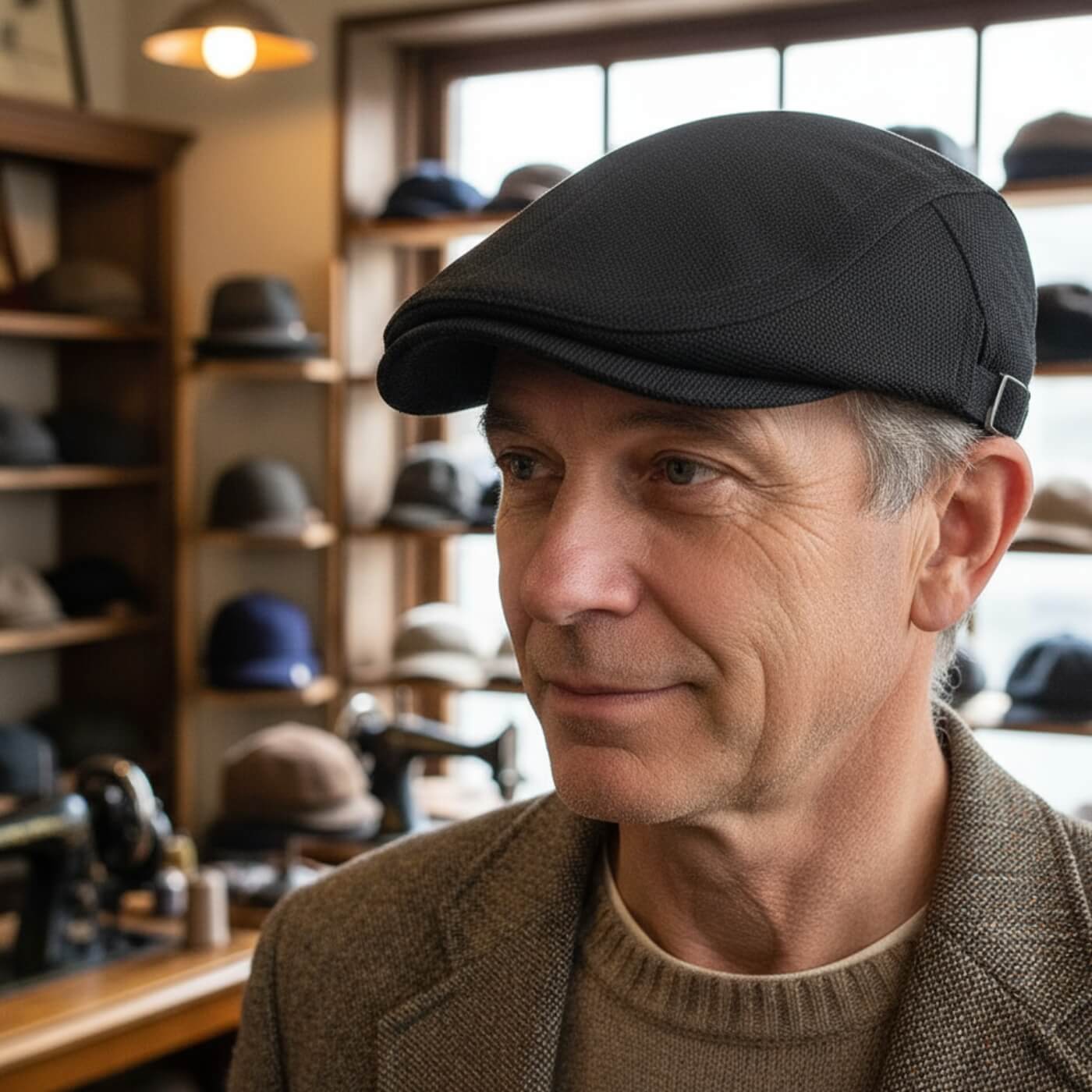 Breathable Flat Cap - Adjustable Fit