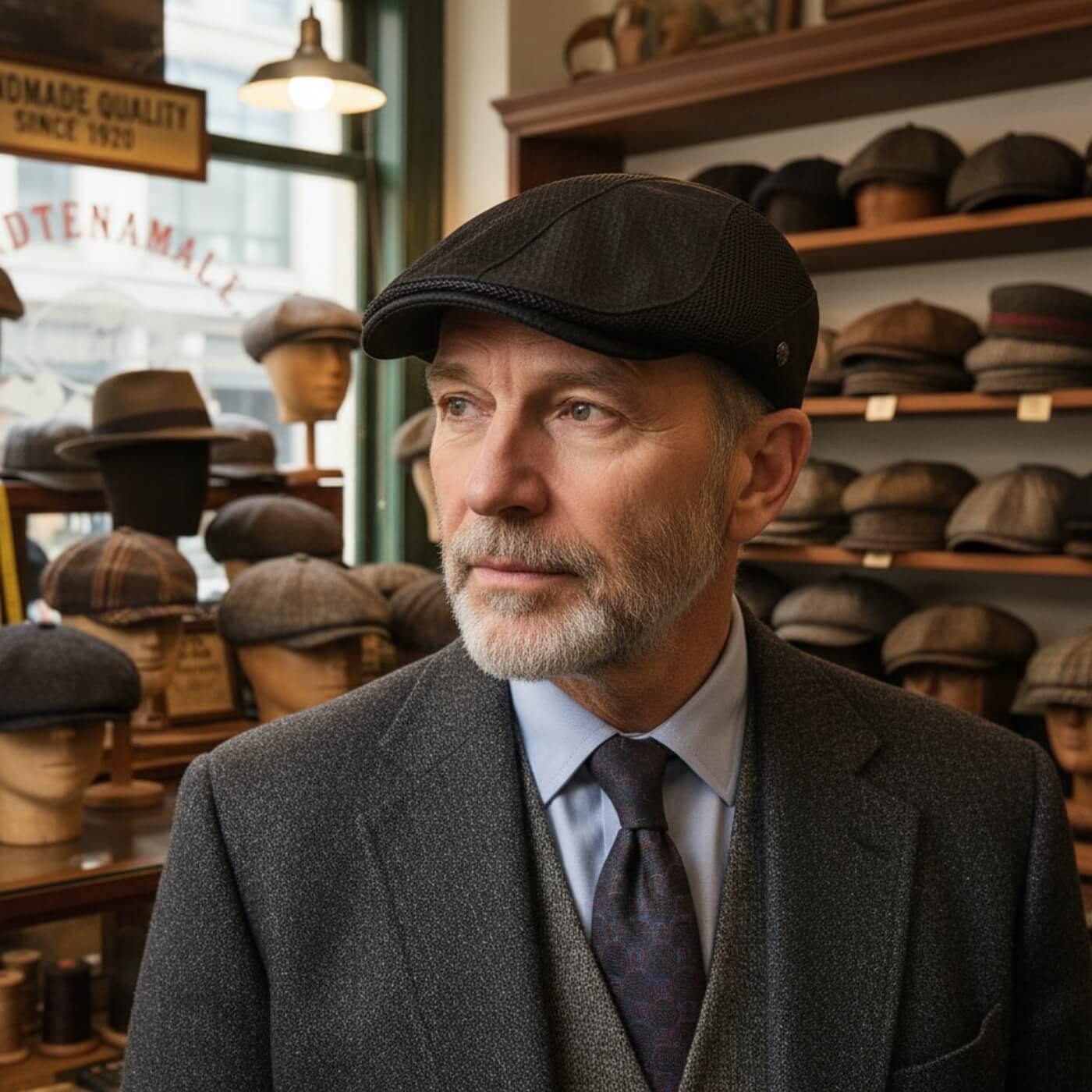 Mesh Flat Cap – Adjustable Honeycomb Design