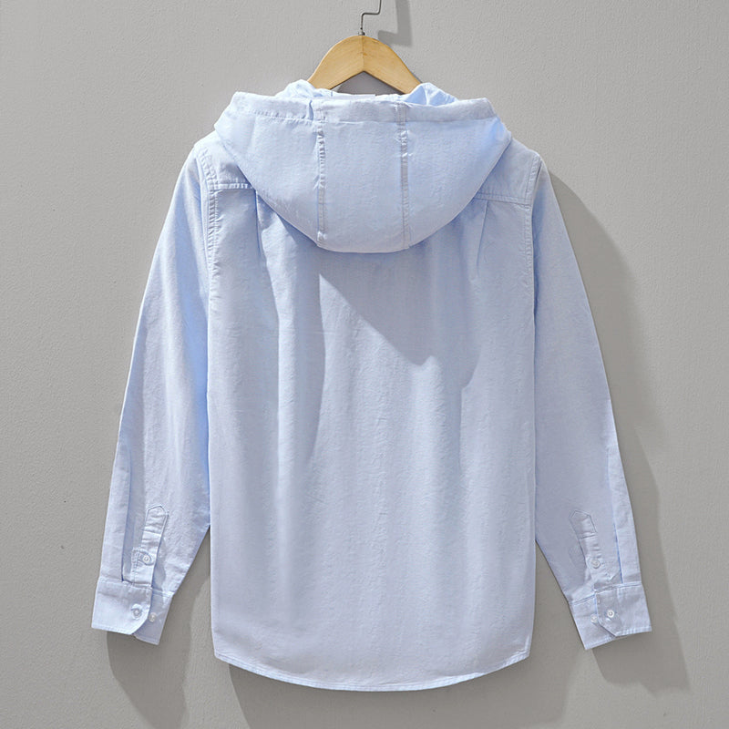 Hooded Cotton Shirt – Zipper Closure