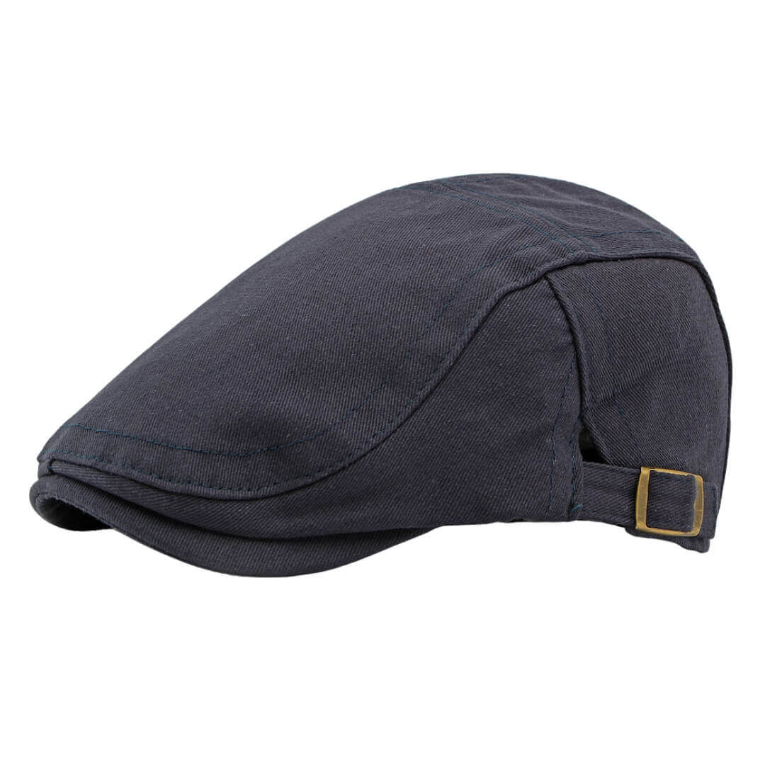 Cotton Flat Cap - Classic Adjustable Buckle