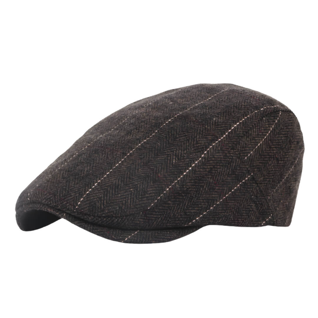Wool Blend Flat Cap – Vintage Plaid