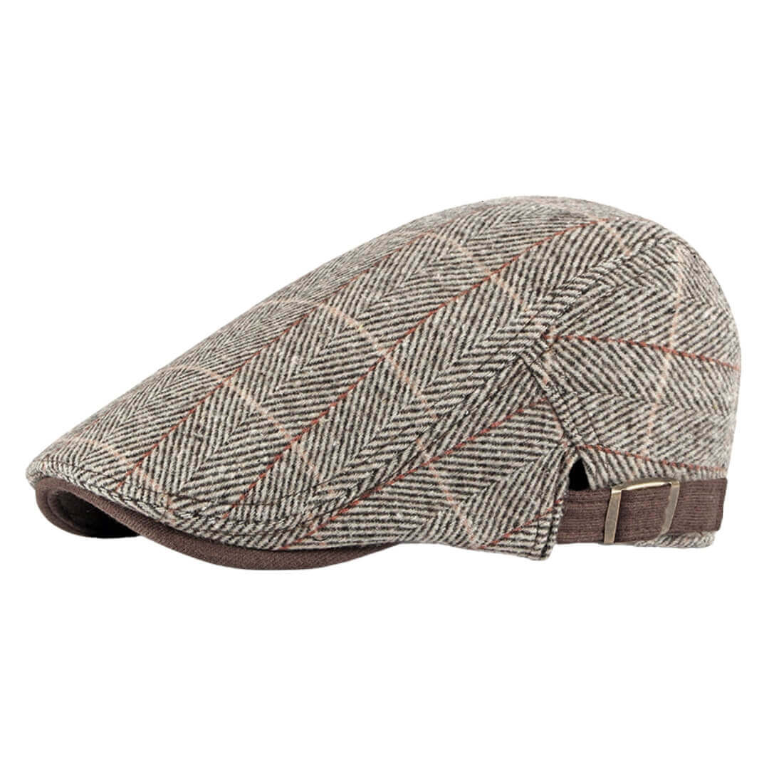 Herringbone Flat Cap – Classic Cotton