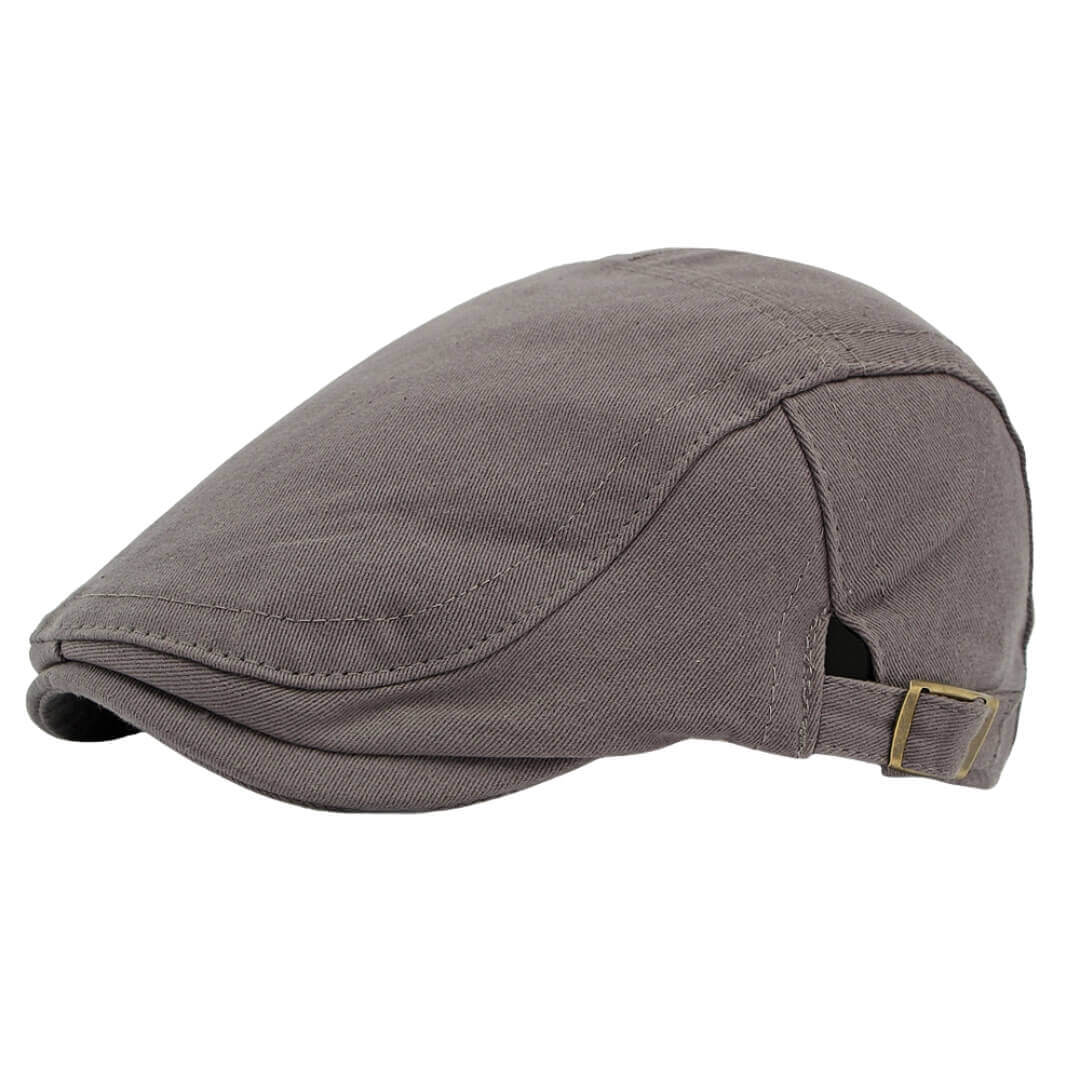 Cotton Flat Cap - Classic Adjustable Buckle