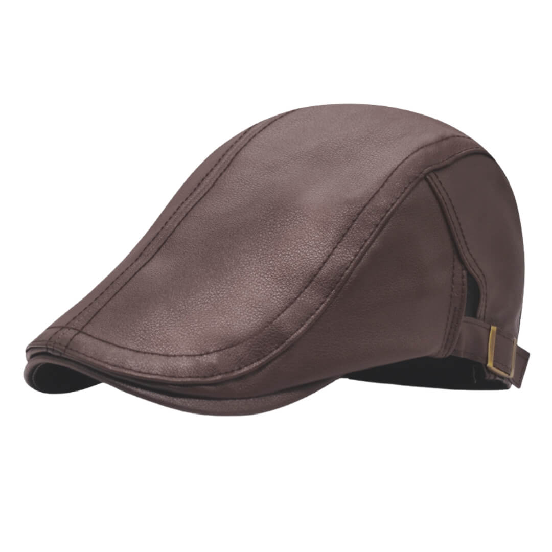 Leather Flat Cap – Premium Adjustable