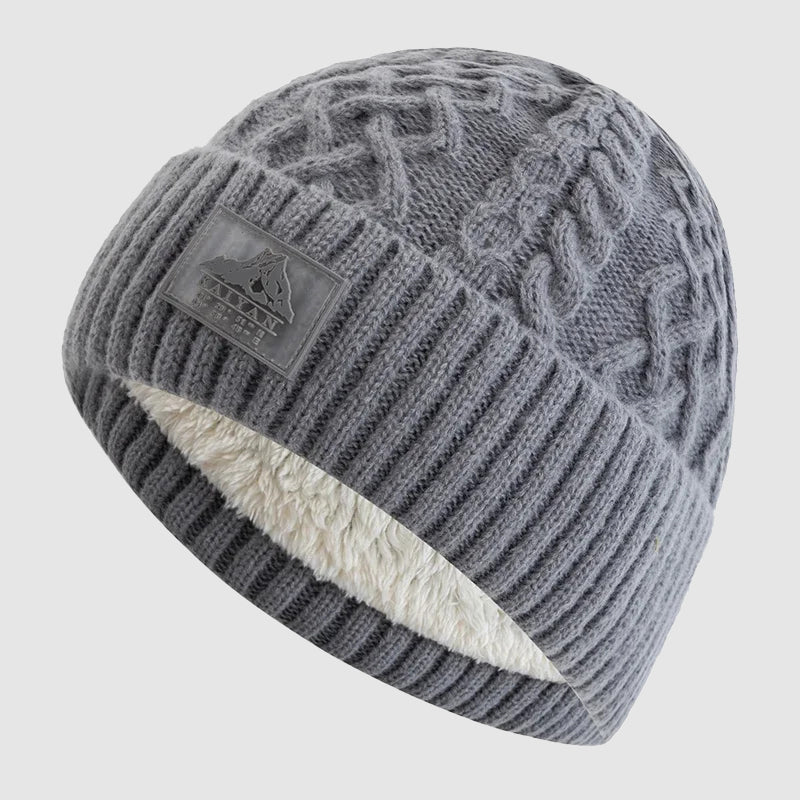 Knitted Beanie – Folded Cuff Fleece