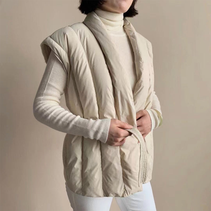 Puffer Belted Vest – Quilted Wrap