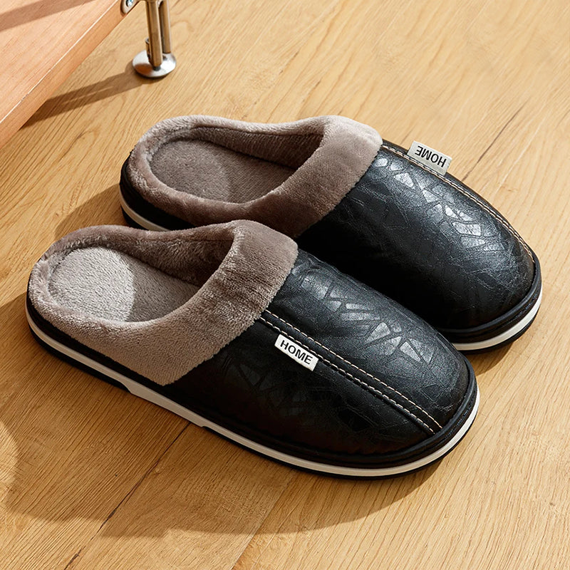 Men's Indoor Slippers – Italian Faux Leather