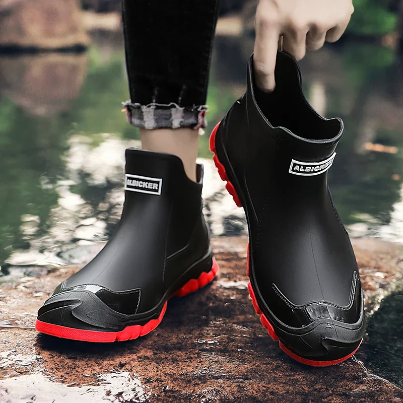 Waterproof Rain Boots Italian Men's Ankle Height Non Slip Sole | Viretti Milano