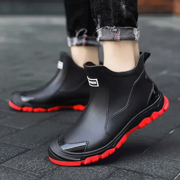Waterproof Rain Boots Italian Men's Ankle Height Non Slip Sole | Viretti Milano