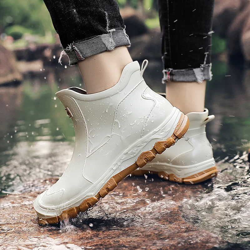 Waterproof Rain Boots Italian Men's Ankle Height Non Slip Sole | Viretti Milano