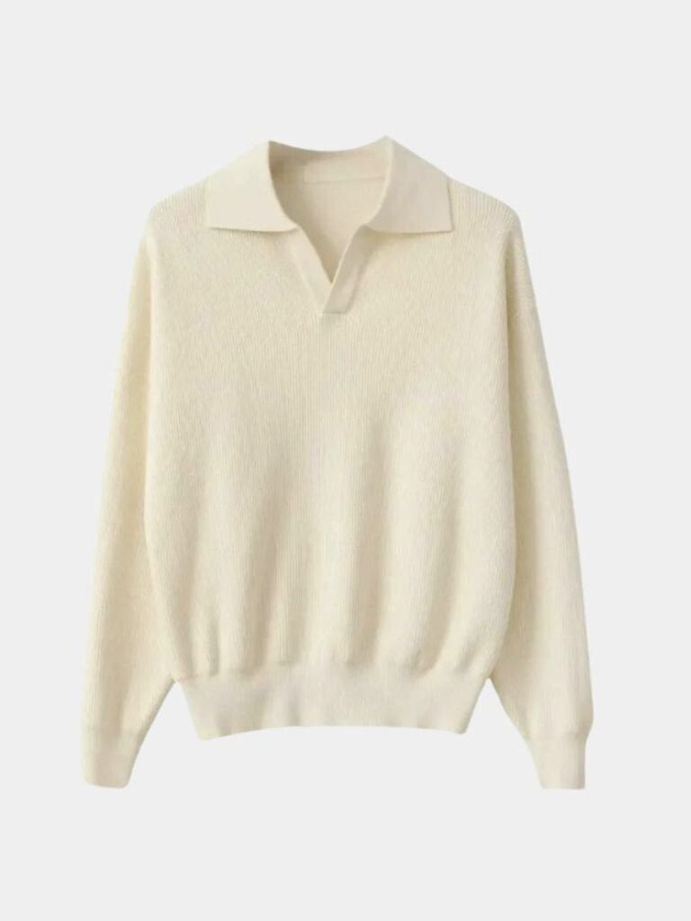 V-Neck Polo Sweater – Luxury Knitwear by Viretti Milano