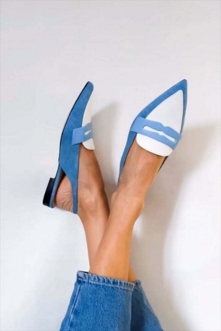 Blue Slingback Loafers - Elegant Italian Design