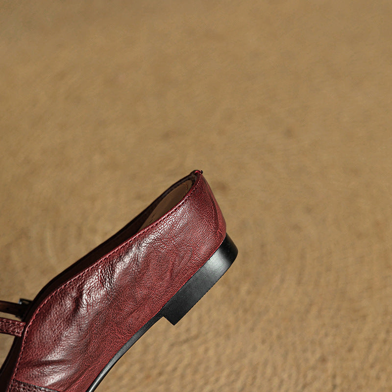 Genuine Leather Mules | Buckled Mary Jane