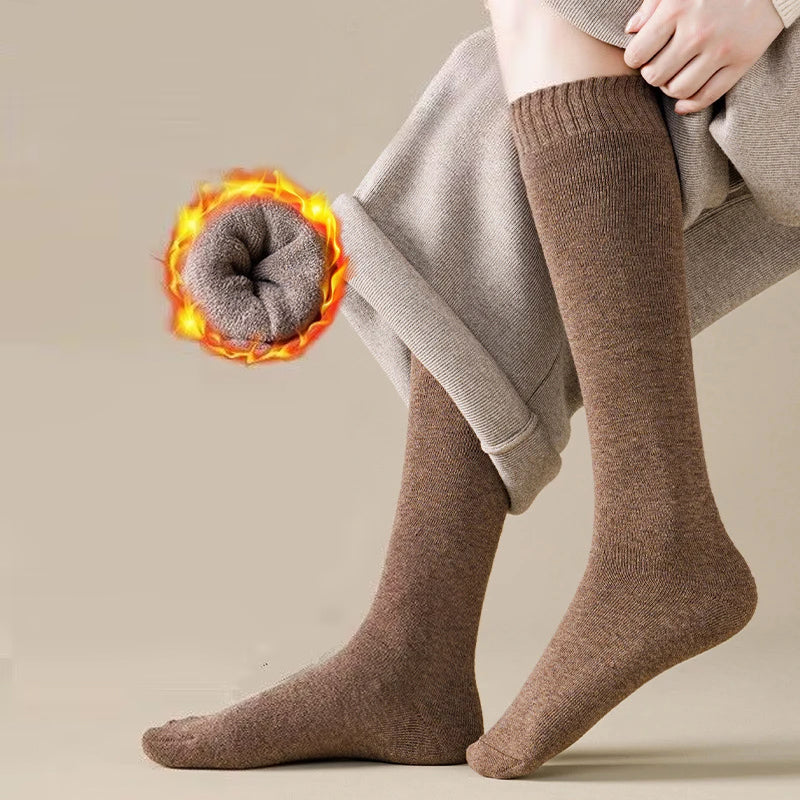 Women's Mid Calf Socks - Cozy Fleece Lined