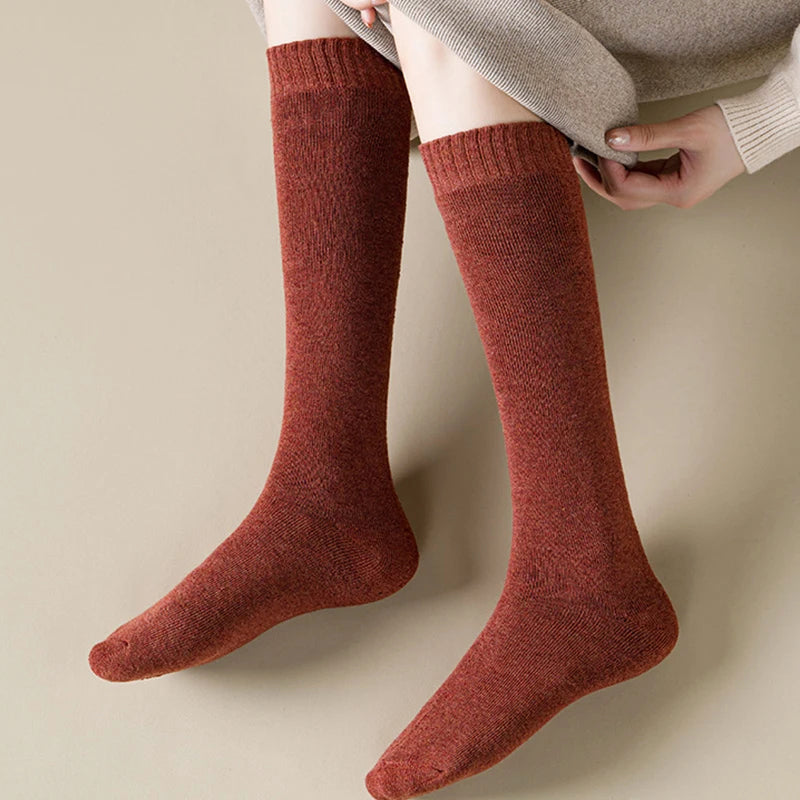 Women's Mid Calf Socks - Cozy Fleece Lined