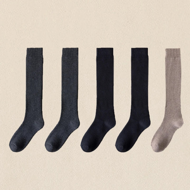 Women's Mid Calf Socks - Cozy Fleece Lined