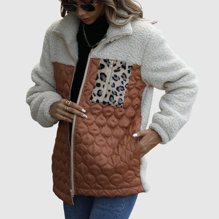 Women's Winter Jacket Patchwork Outerwear