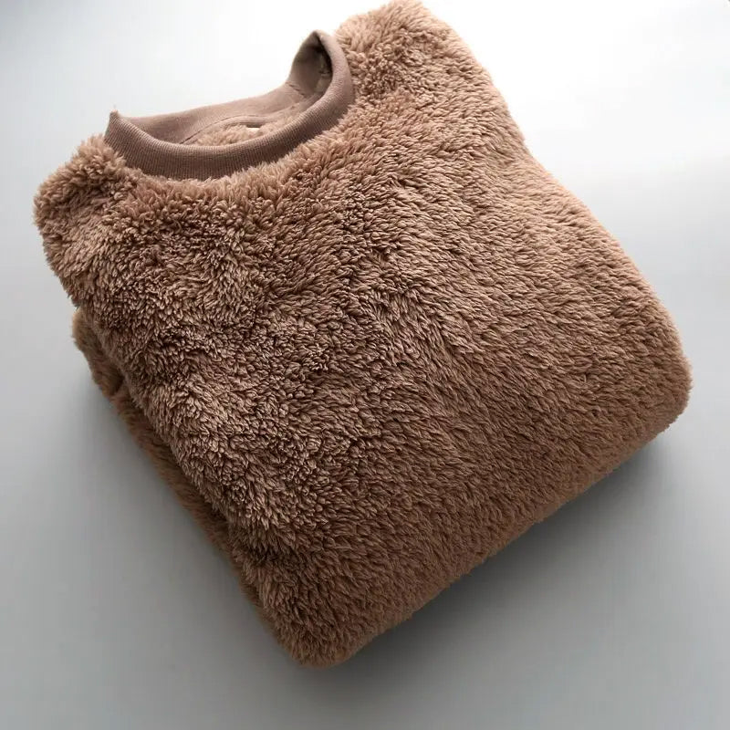 Textured Fleece Pullover | Cozy Warm Wear