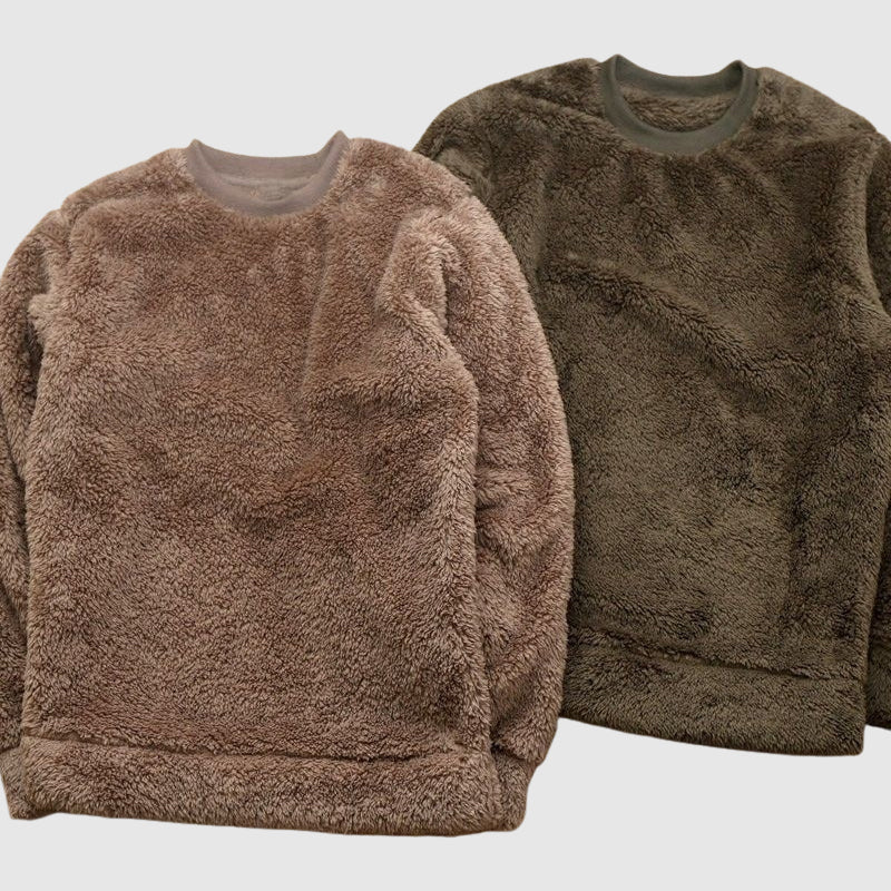 Textured Fleece Pullover | Cozy Warm Wear