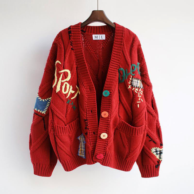 Retro Knit Cardigan | Vintage Patchwork