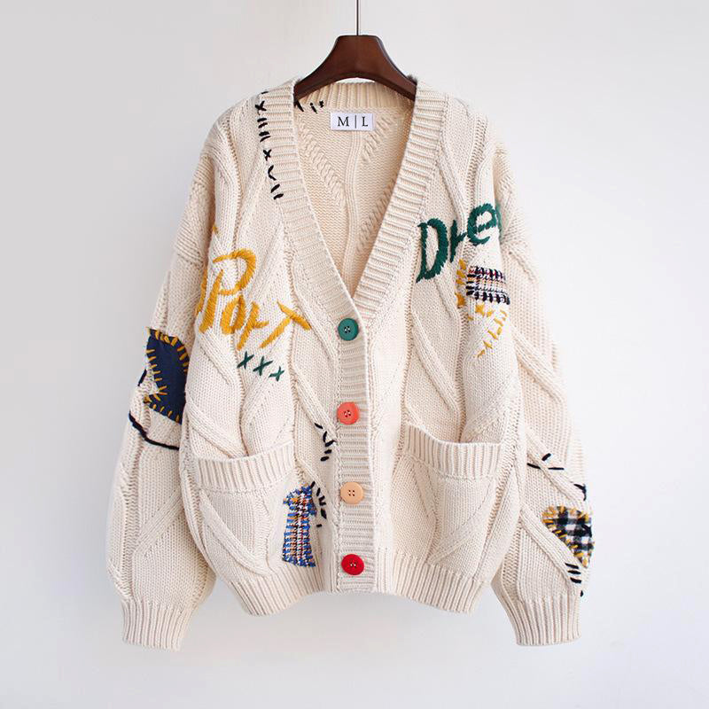 Retro Knit Cardigan | Vintage Patchwork