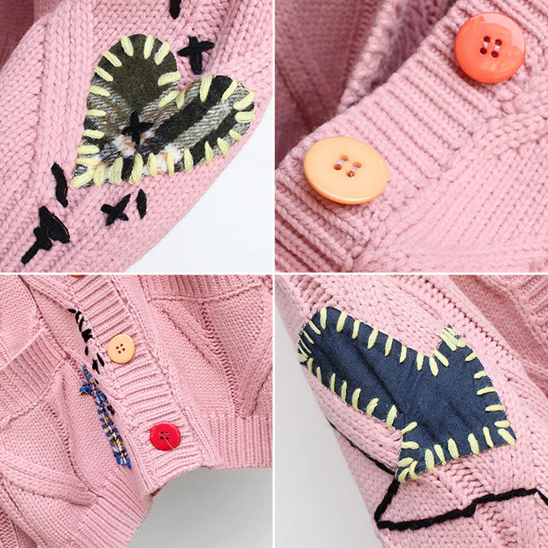 Retro Knit Cardigan | Vintage Patchwork