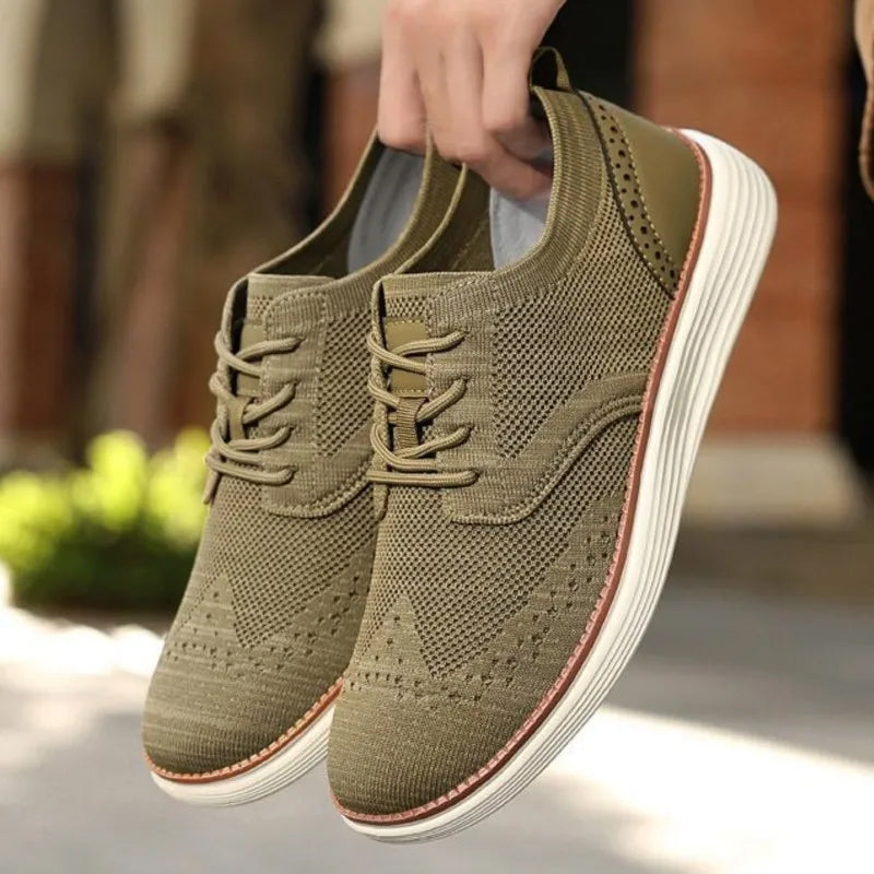 Italian Leisure Shoes | Men's Casual Lace-Up Sneakers With Breathable Mesh | Viretti Milano